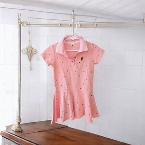 Thepigbaby Pink Polo Dress with Embroidered Logo Girls Cotton Size 6-7